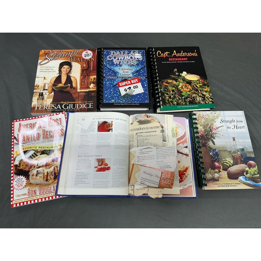 Lot of 6 Cookbooks Dallas Cowboy Wives Italian Pasta Most Wanted Recipes